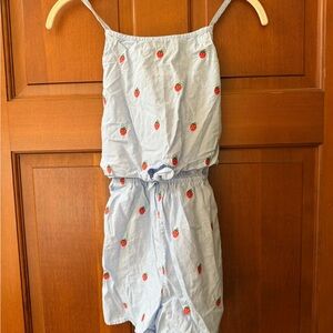 Boden Strawberry Jumpsuit with Tie Waist -8/9y
